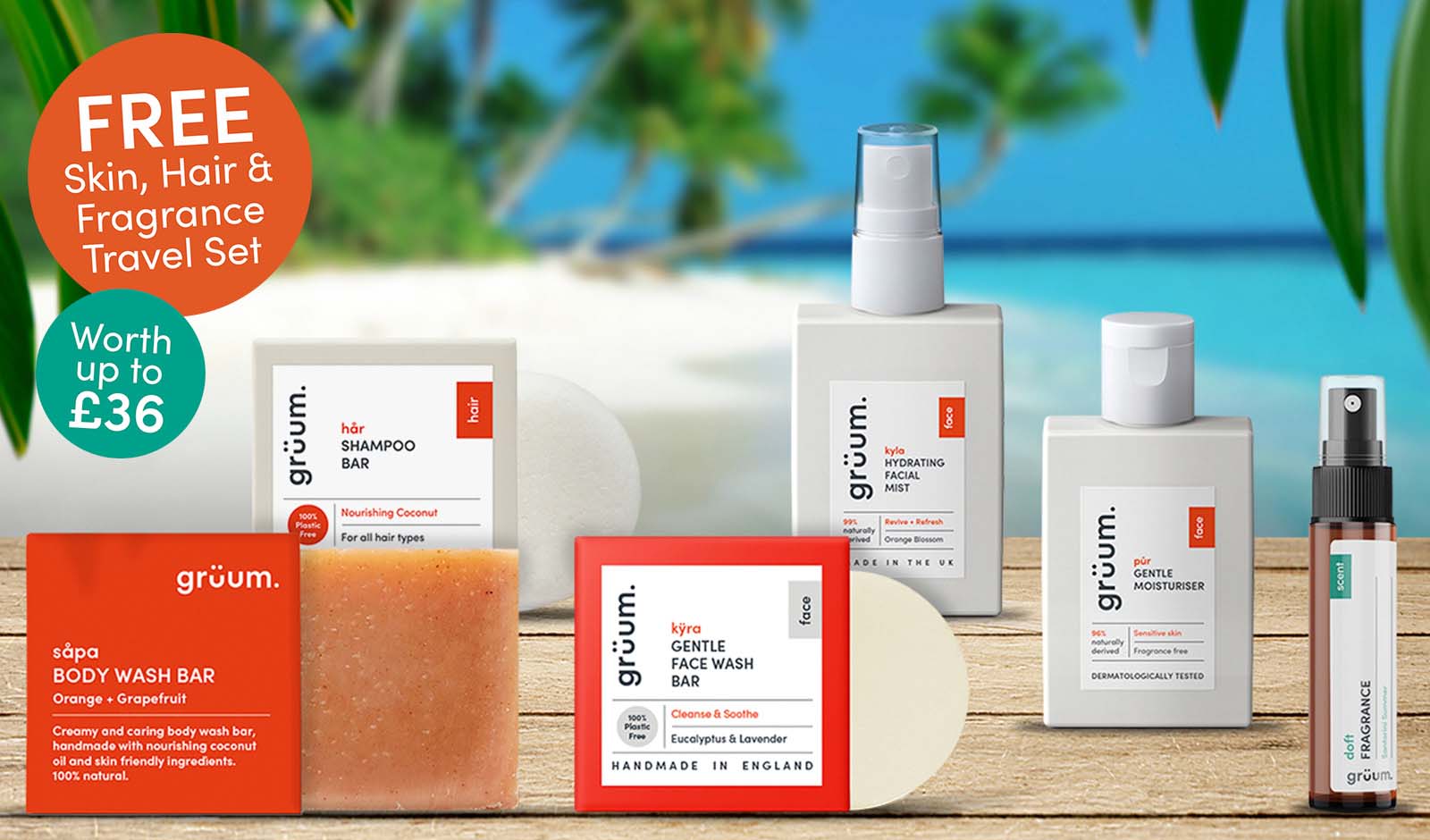 FREE Travel Friendly Skin, Hair and Fragrance Set worth up to £36!