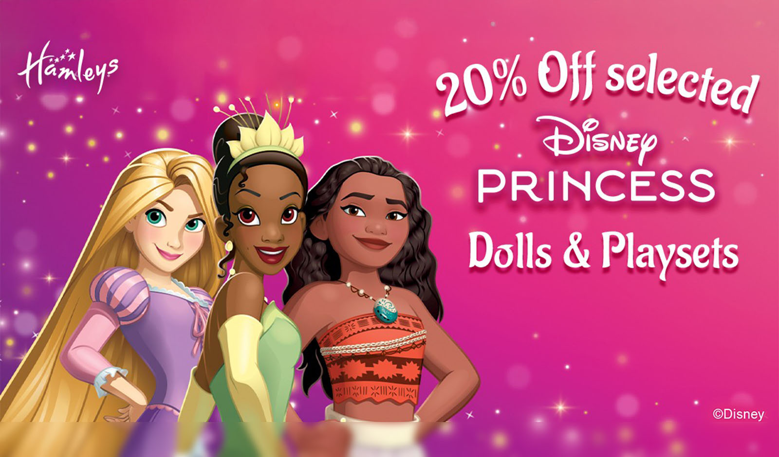 Save 20% on All Mattel Disney Princess Dolls & Playsets