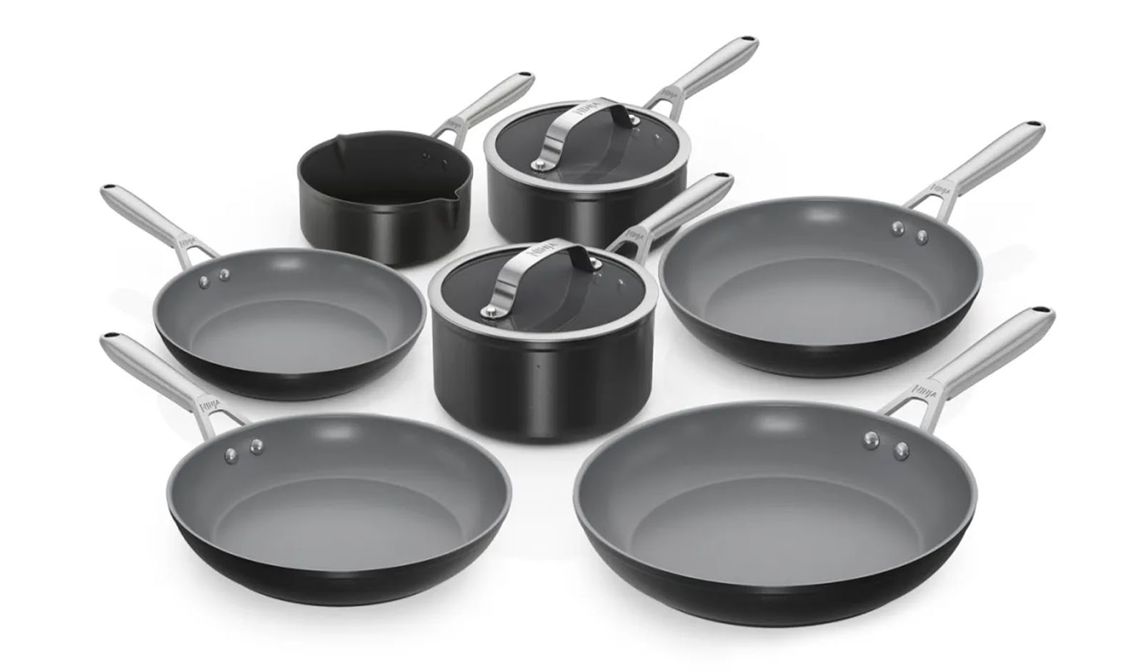 Save £170 on the Ninja Ceramic Pro Black Cookware Bundle - 7 piece set